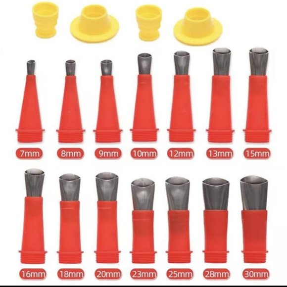 18 Pc Stainless Steel Caulk Nozzle Applicator Tool Kit New - Picture 1 of 7